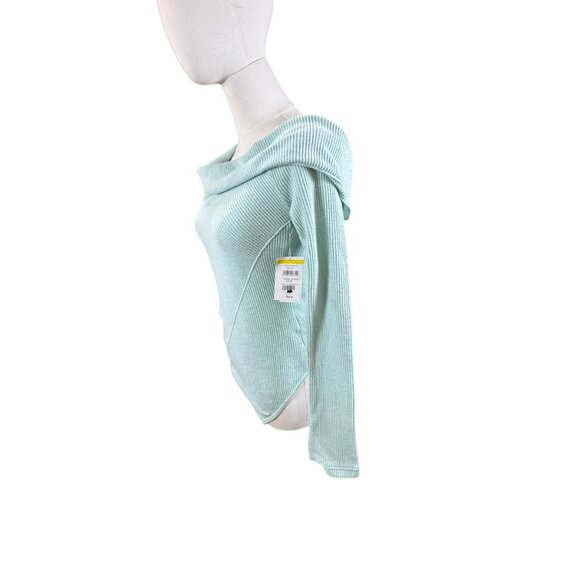 Free People x Intimately Mint Green Off Shoulder Ribbed Bodysuit Size M NWT - Picture 5 of 9